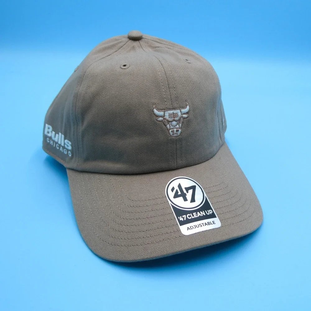 '47 Brand Cap Mens One Size Clean Up Chicago Bulls‎ Tan Embroidered Cotton NBA